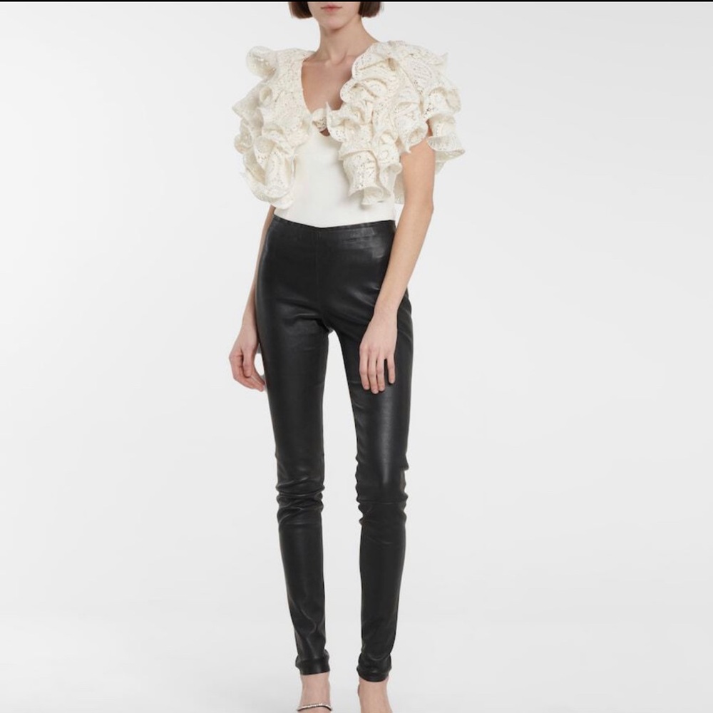 Rotate Birger Christensen Carmen Lace Trimmed Cotton Bodysuit in white